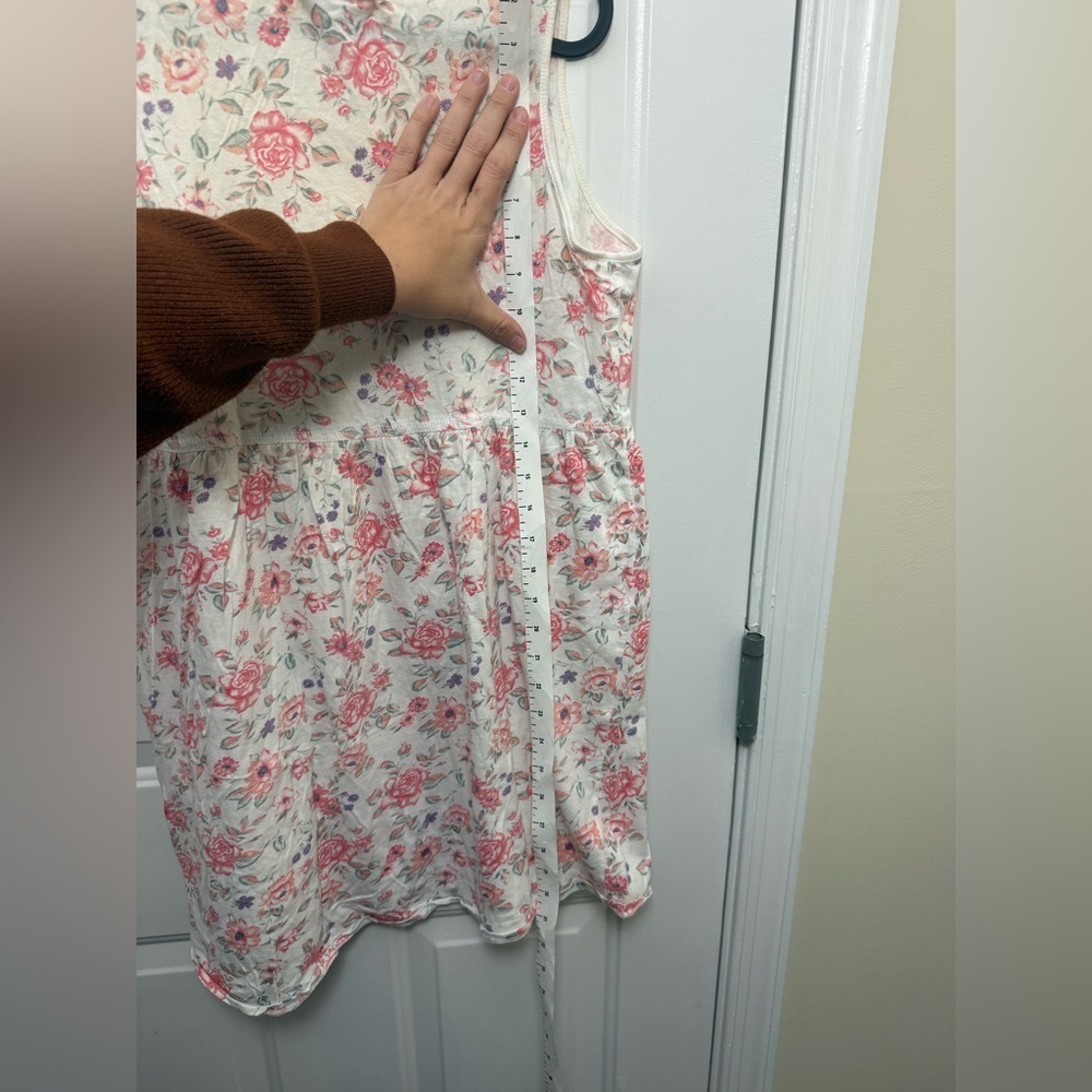Vintage Floral Cotton Nights Short Sleep Dress Size Medium - Picture 7 of 9